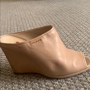 Prada nude wedges